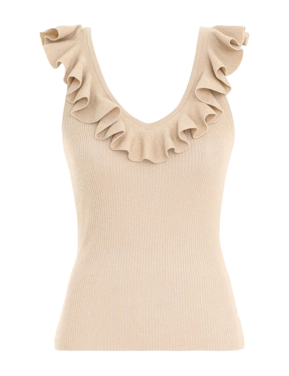 ZIMMERMANN Alight Frill V-Neck Top-Women Clothing