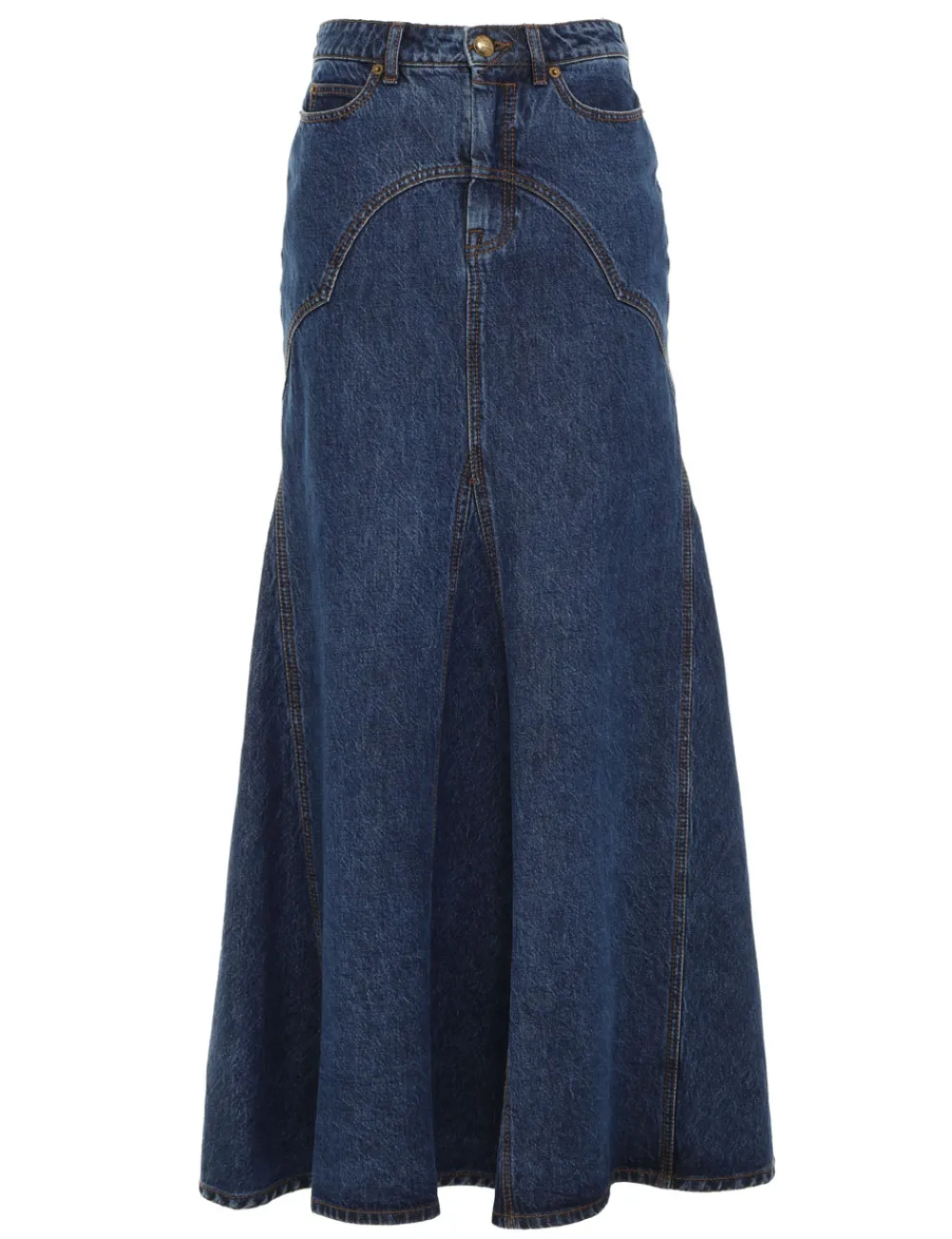 ZIMMERMANN Luminosity Denim Maxi Skirt-Women Skirts