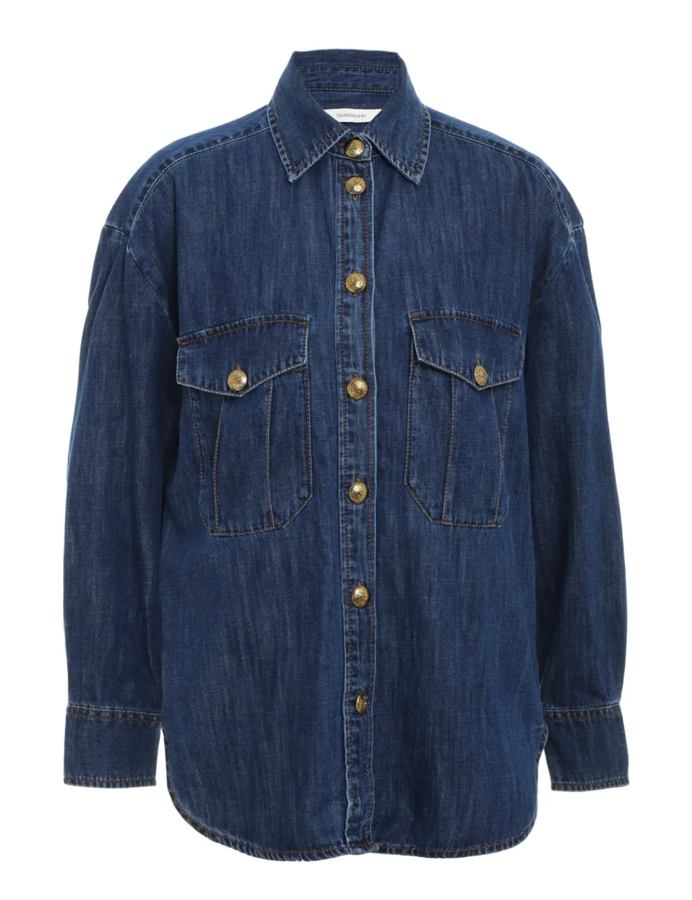 ZIMMERMANN Luminosity Denim Shirt-Women Clothing