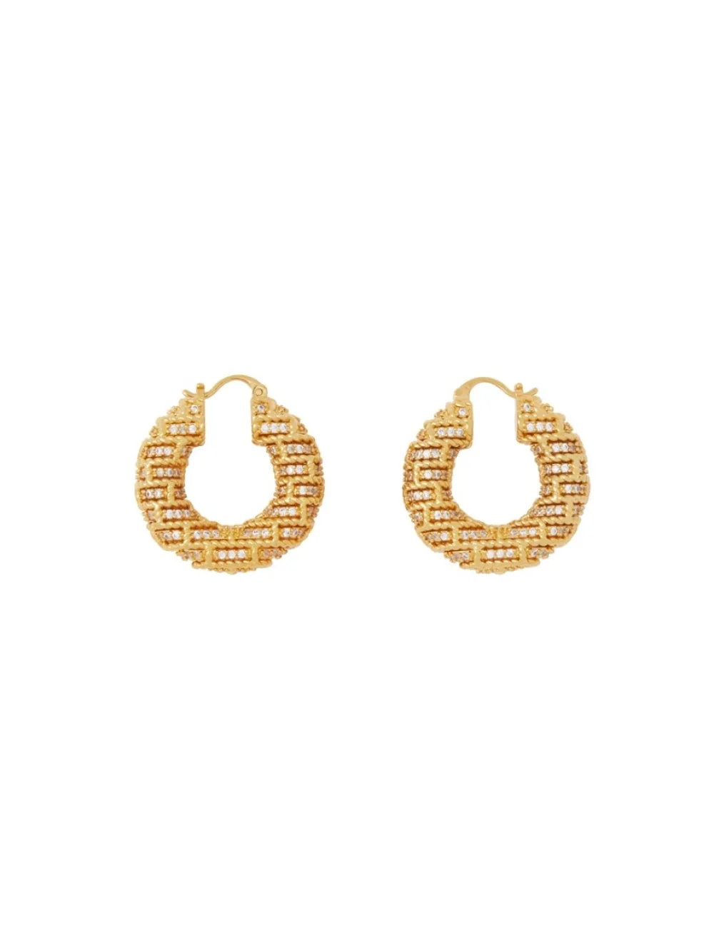 ZIMMERMANN Twisted Rope Pave Hoops-Women Accessories