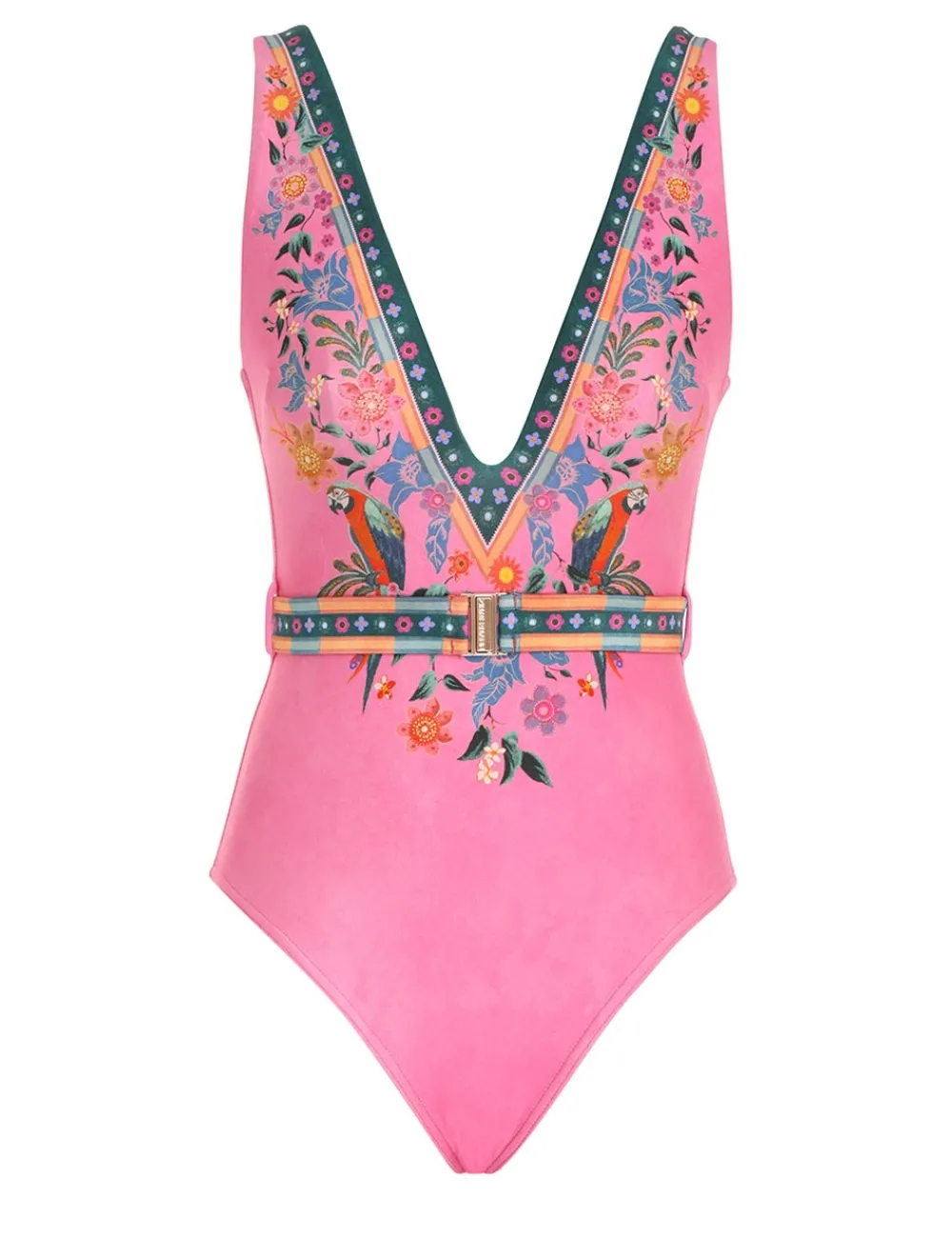 ZIMMERMANN Ginger Belted Plunge 1Pc-Women One Pieces