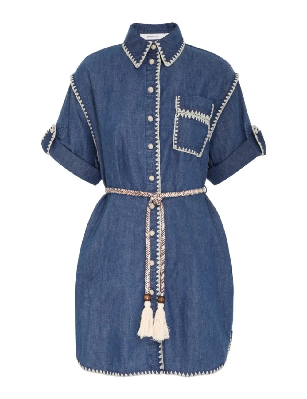 ZIMMERMANN Chintz Mini Shirt Dress-Women Dresses & Coverups