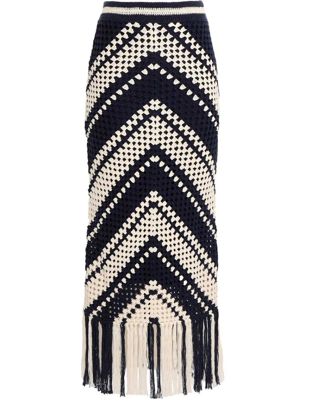 ZIMMERMANN Chintz Crochet Fringed Skirt-Women Knitwear