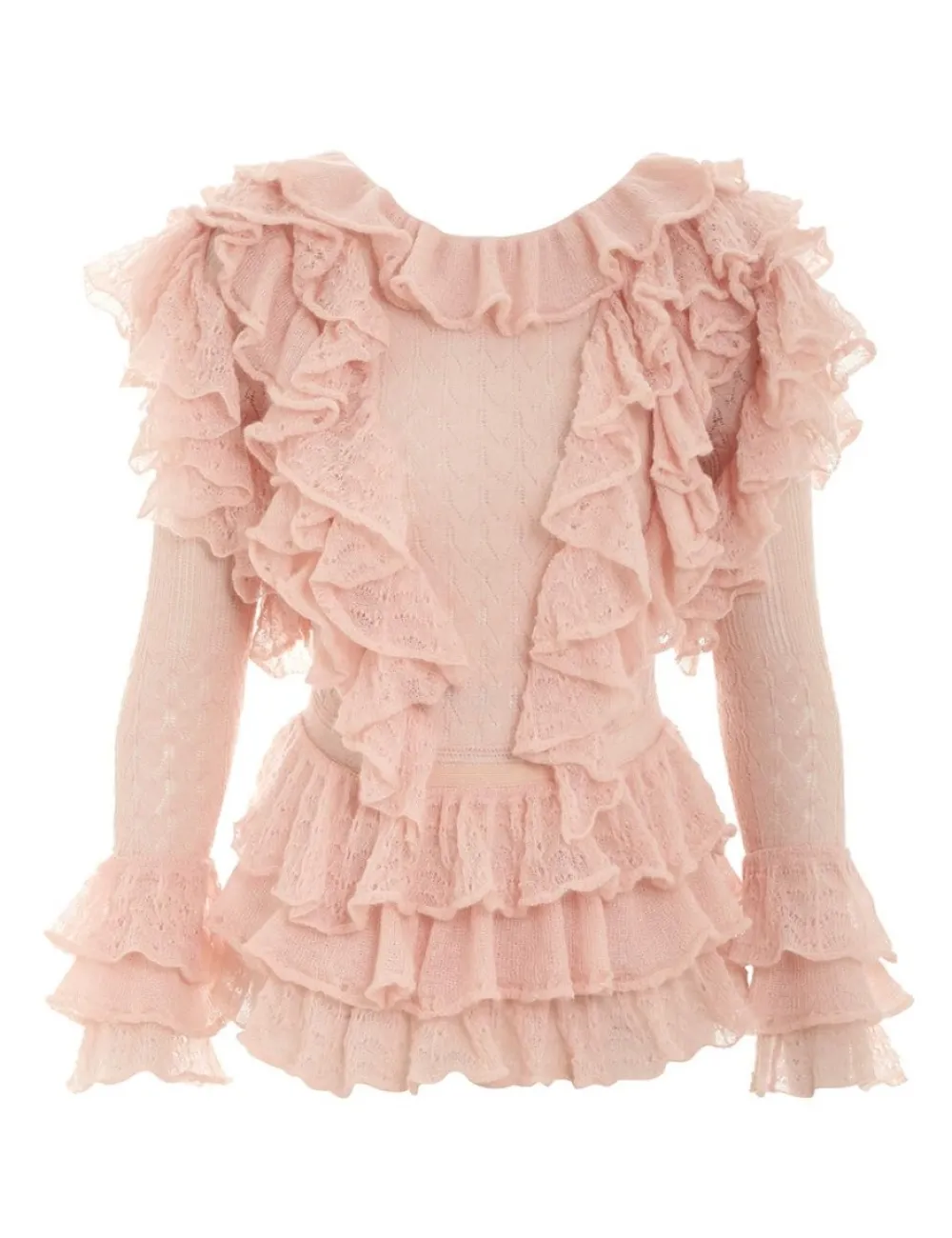 ZIMMERMANN Luminosity Frill V-Neck Top-Women Clothing