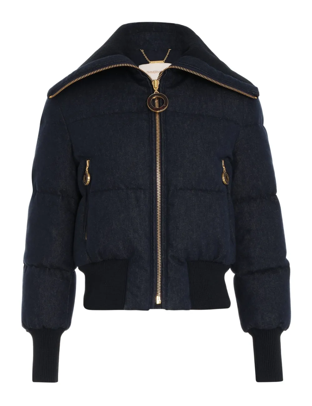 ZIMMERMANN Luminosity Denim Down Jacket-Women Jackets & Coats
