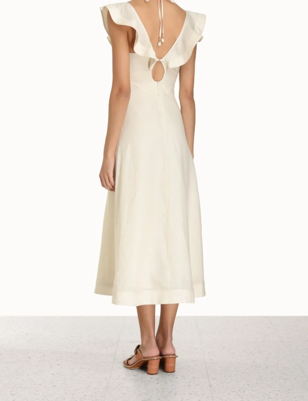 ZIMMERMANN Halcyon Flutter Midi Dress-Women Clothing