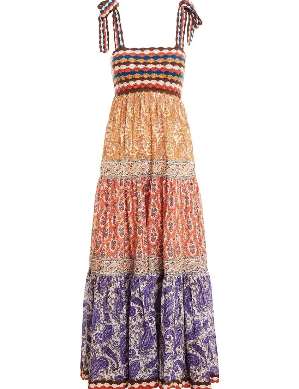 ZIMMERMANN Devi Crochet Spliced Dress-Women Clothing
