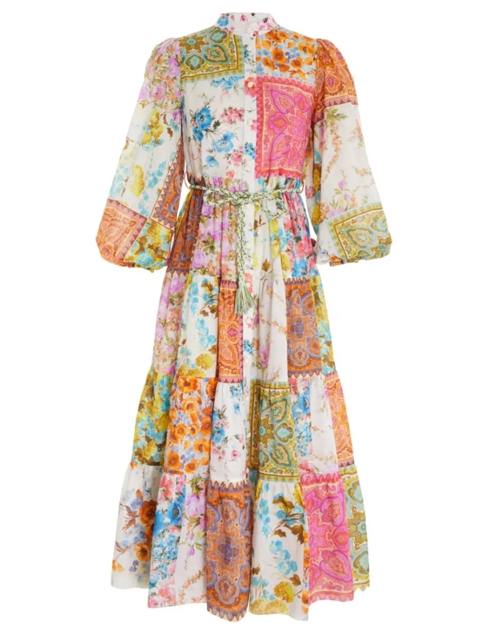 ZIMMERMANN Halcyon Tiered Midi Dress-Women Clothing