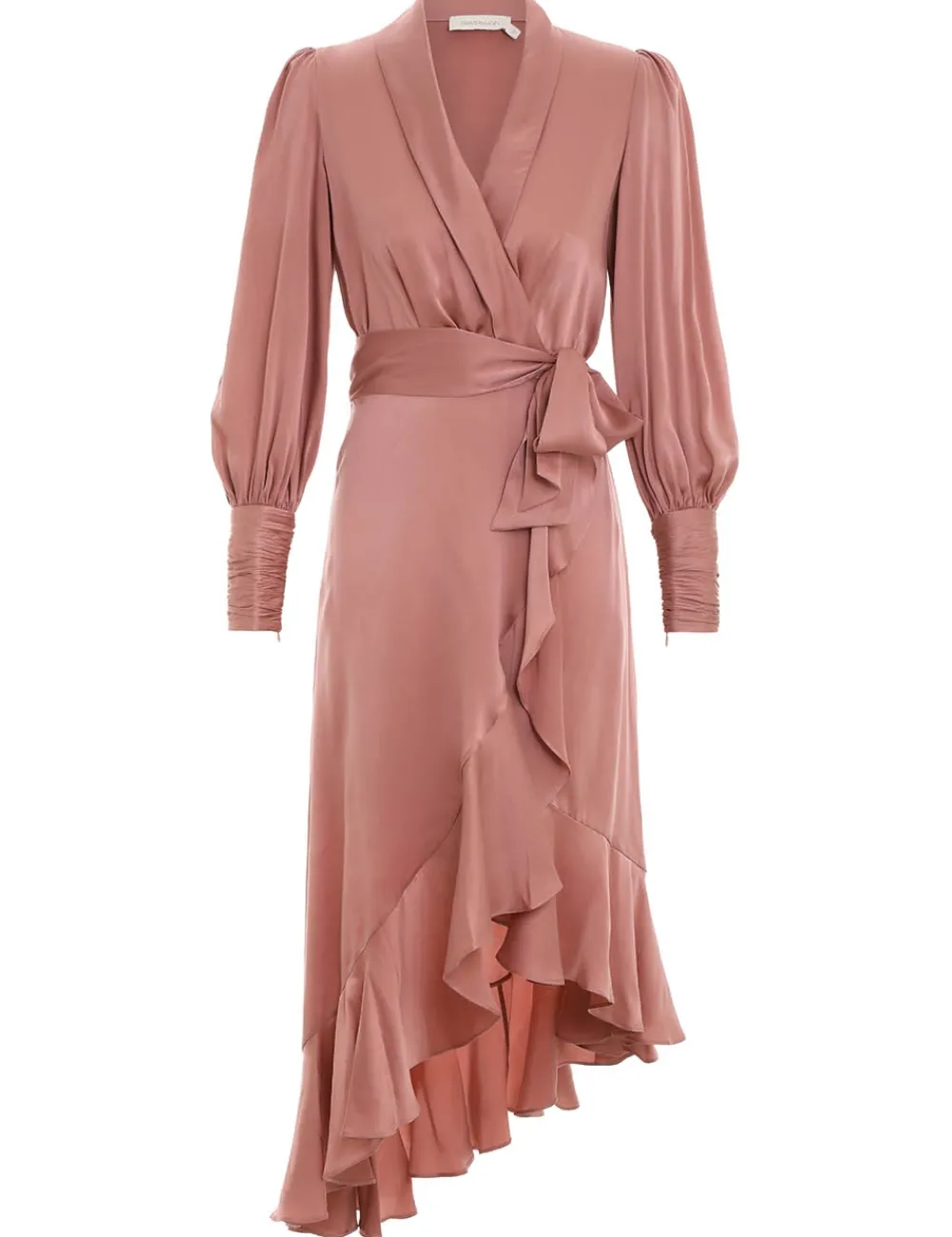 ZIMMERMANN Silk Wrap Midi Dress-Women Clothing
