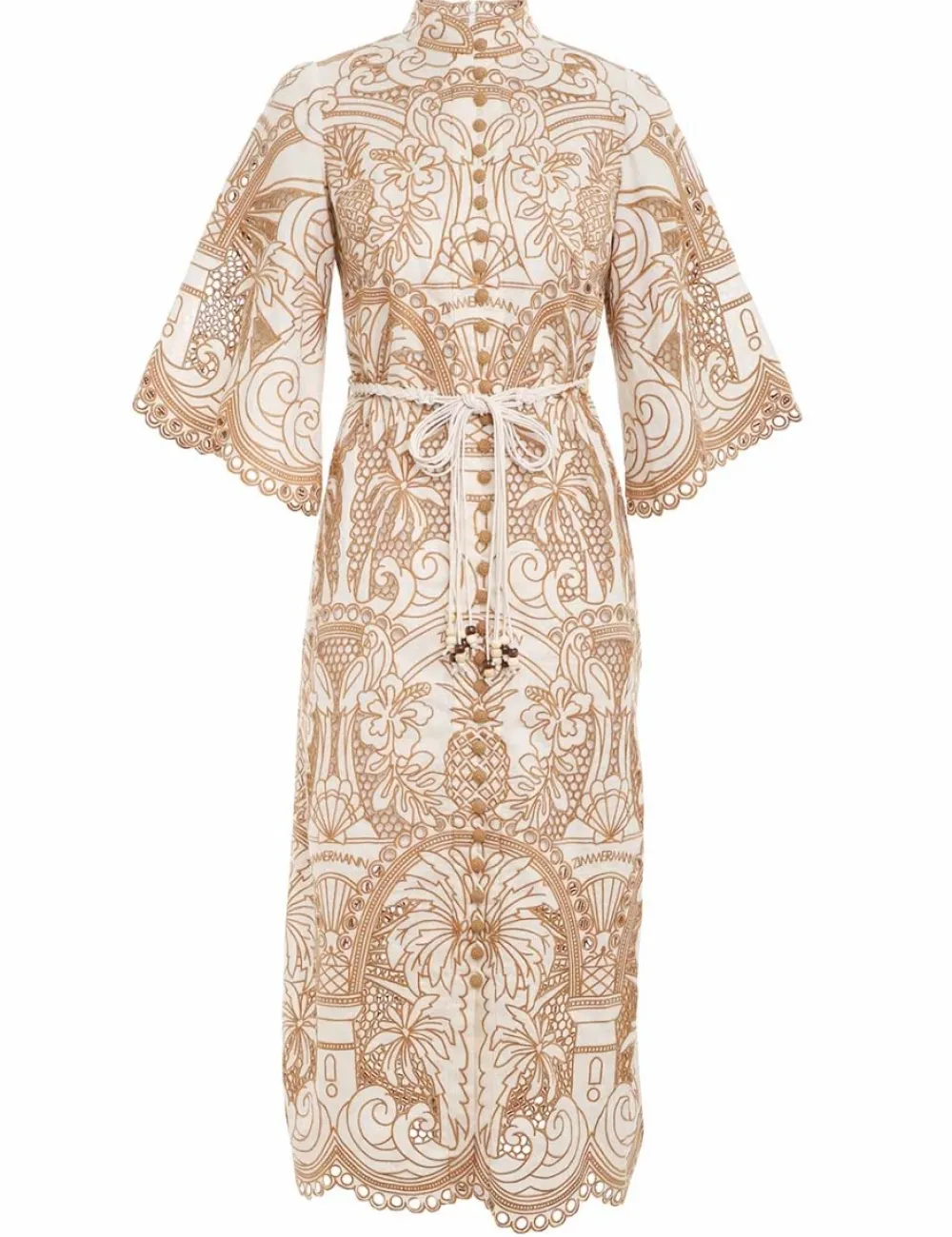 ZIMMERMANN Ginger Embroidered Shirt Dress-Women Dresses & Coverups