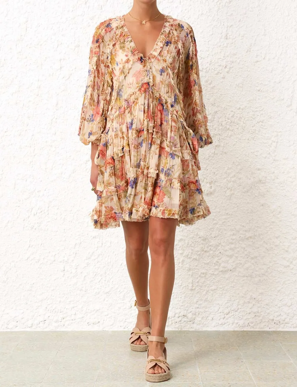 ZIMMERMANN August Billow Frill Mini Dress-Women Dresses & Coverups