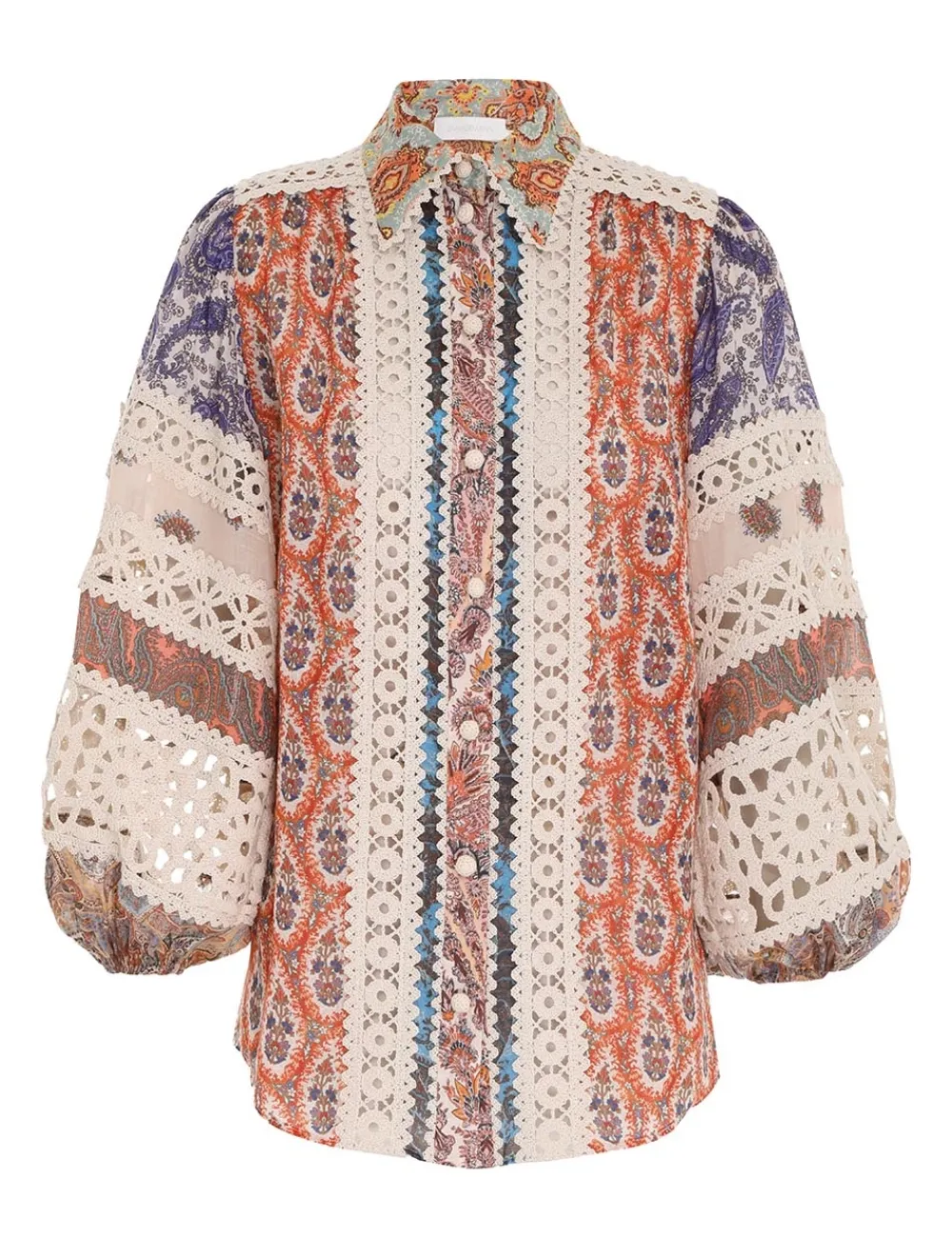 ZIMMERMANN Devi Spliced Billow Blouse-Women Tops