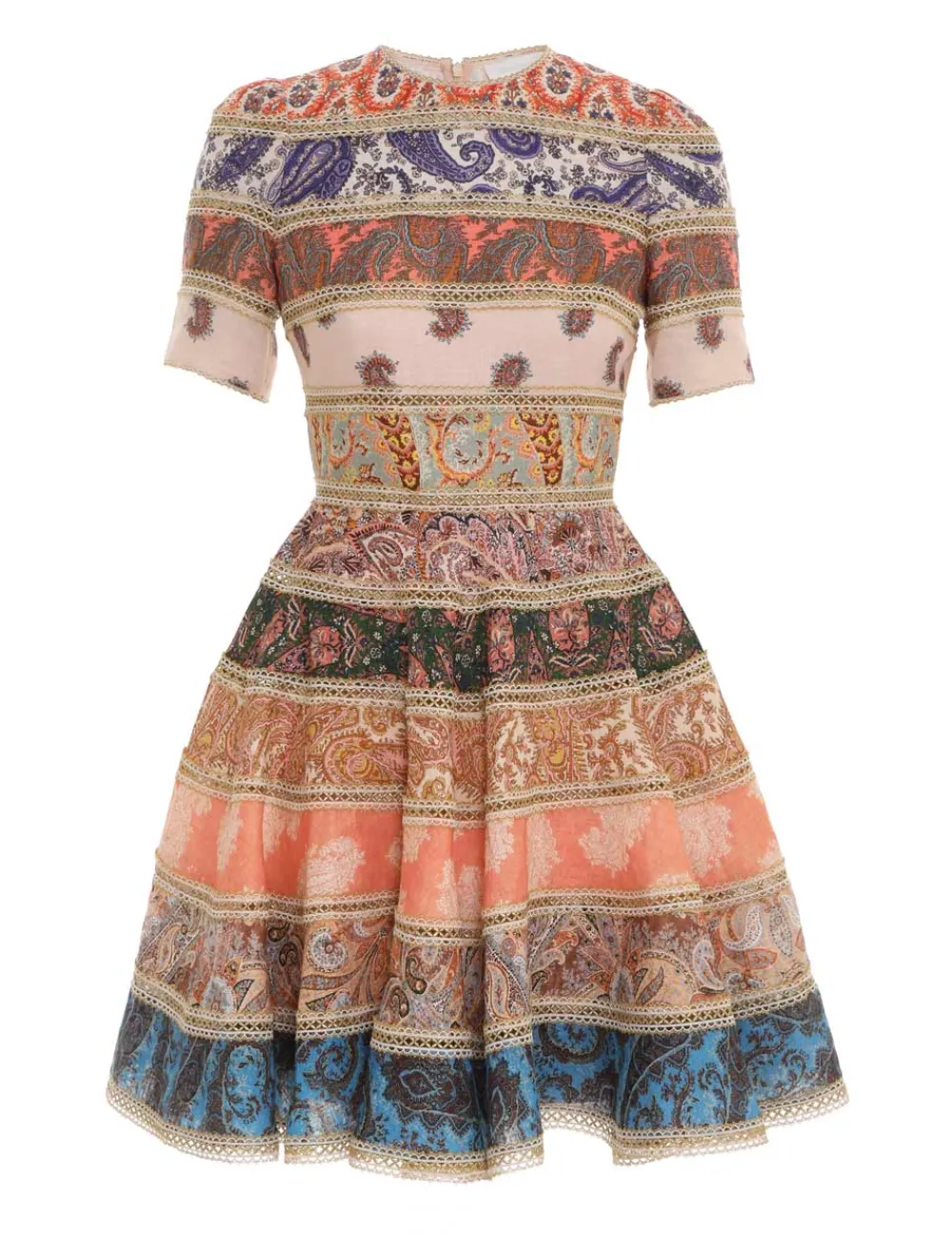 ZIMMERMANN Devi Spliced Mini Dress-Women Dresses & Coverups