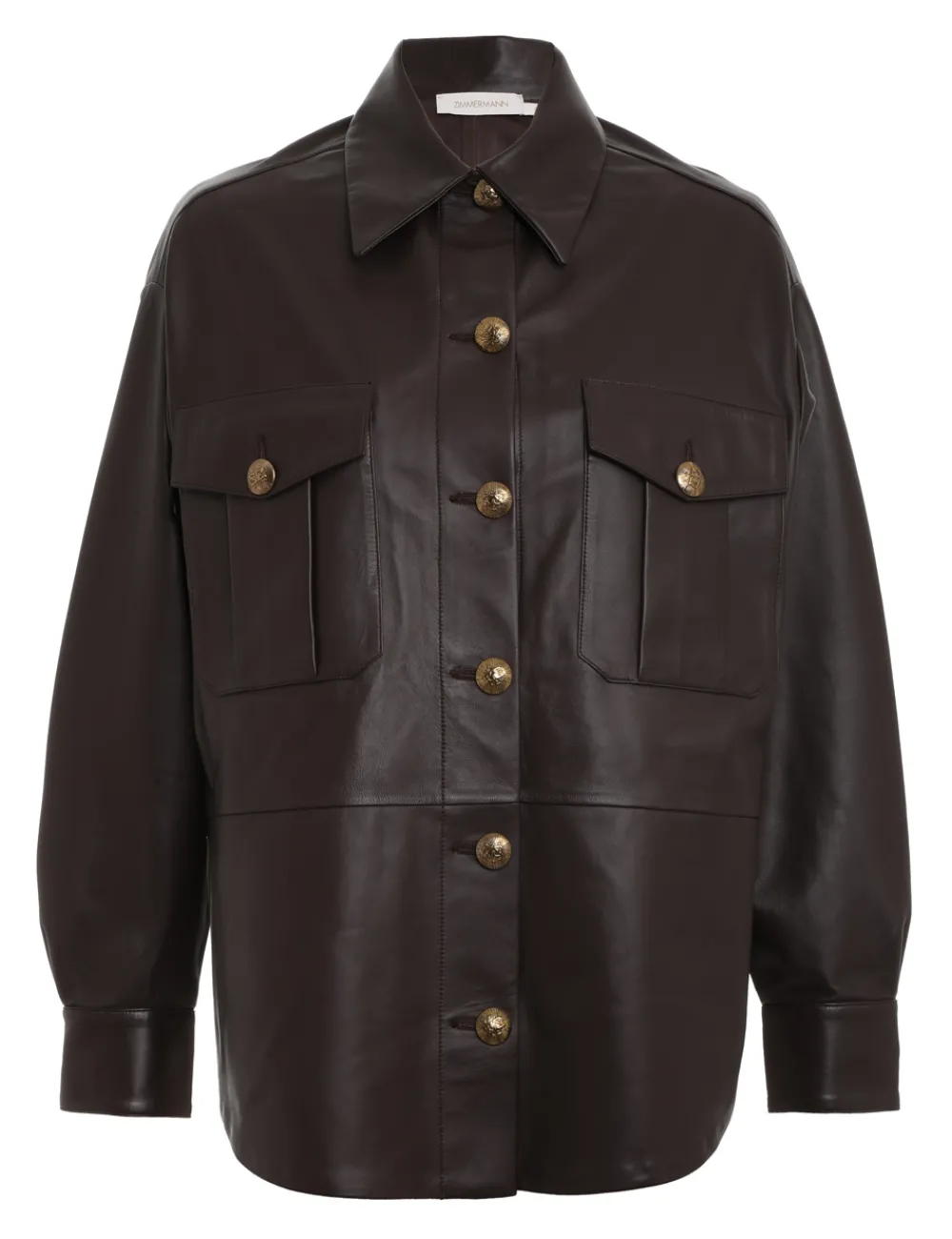 ZIMMERMANN Luminosity Leather Shirt-Women Tops
