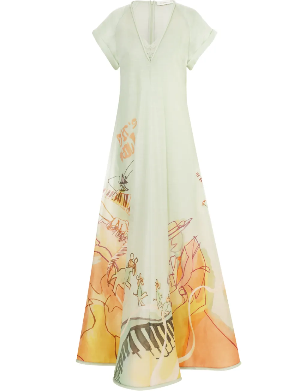 ZIMMERMANN Matchmaker Poster V Neck Dress-Women Dresses