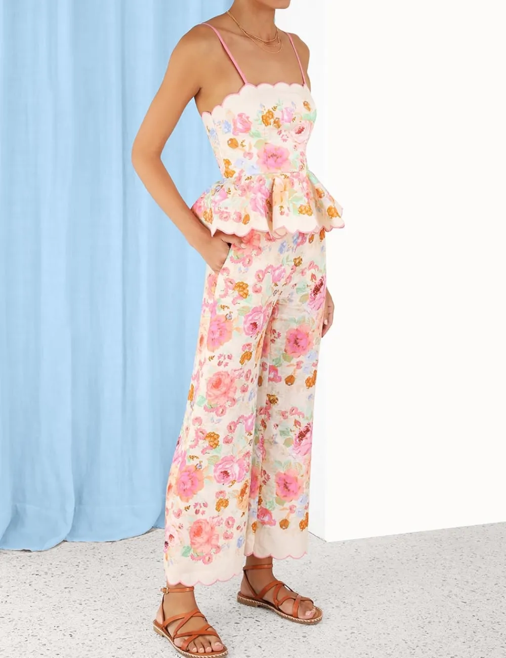 ZIMMERMANN Raie Crop Flare Pant-Women Shorts & Pants