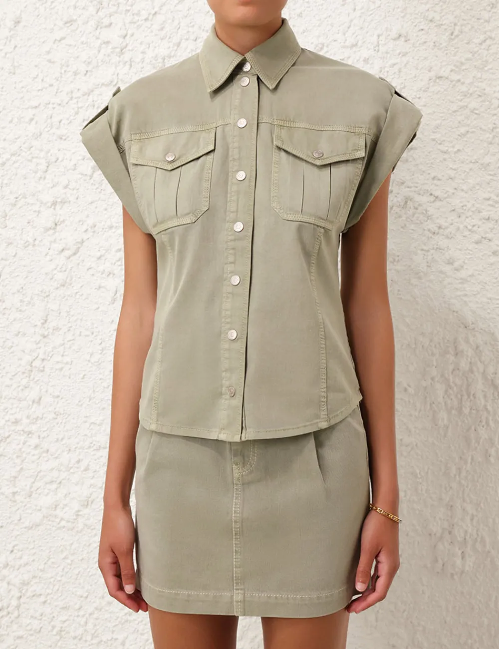 ZIMMERMANN August Denim Utility Shirt-Women Denim