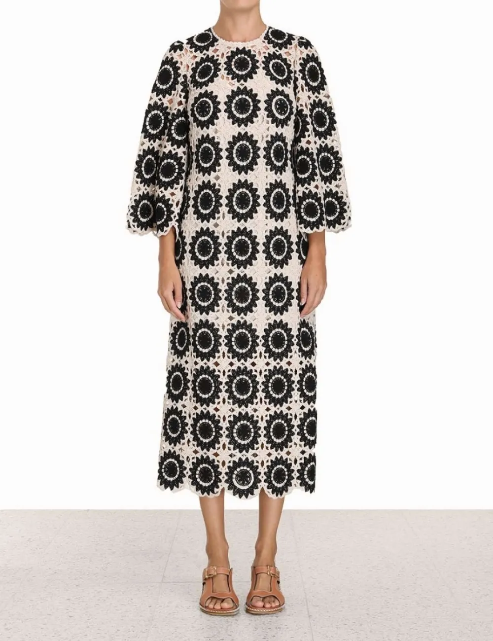 ZIMMERMANN Ginger Lace Midi Dress-Women Clothing