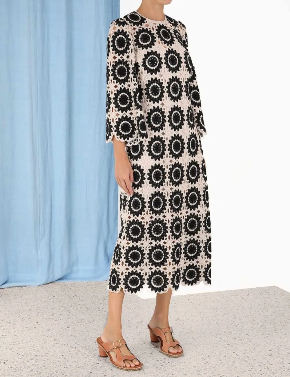 ZIMMERMANN Ginger Lace Midi Dress-Women Clothing