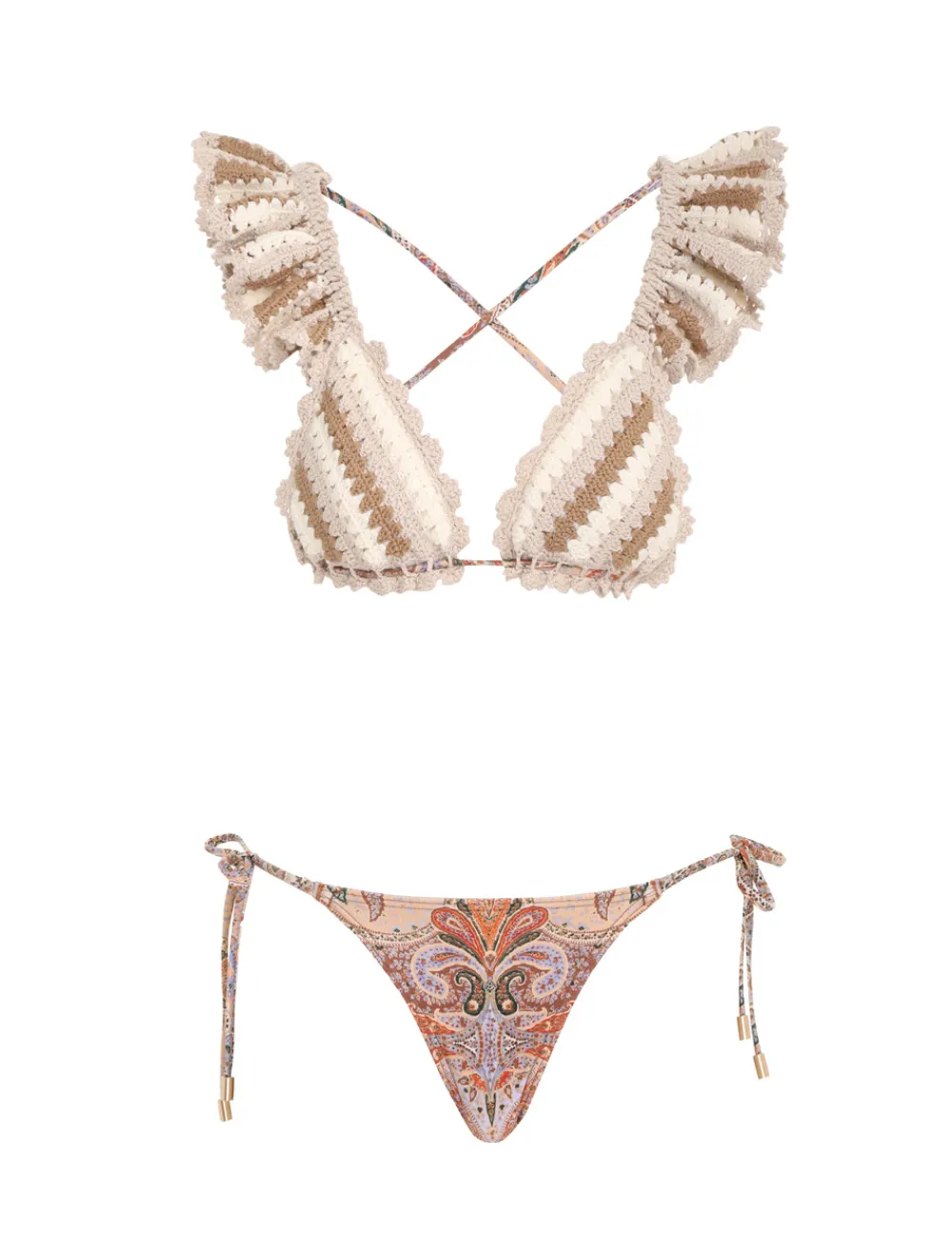 ZIMMERMANN Devi Stripe Crochet Bikini-Women Bikinis