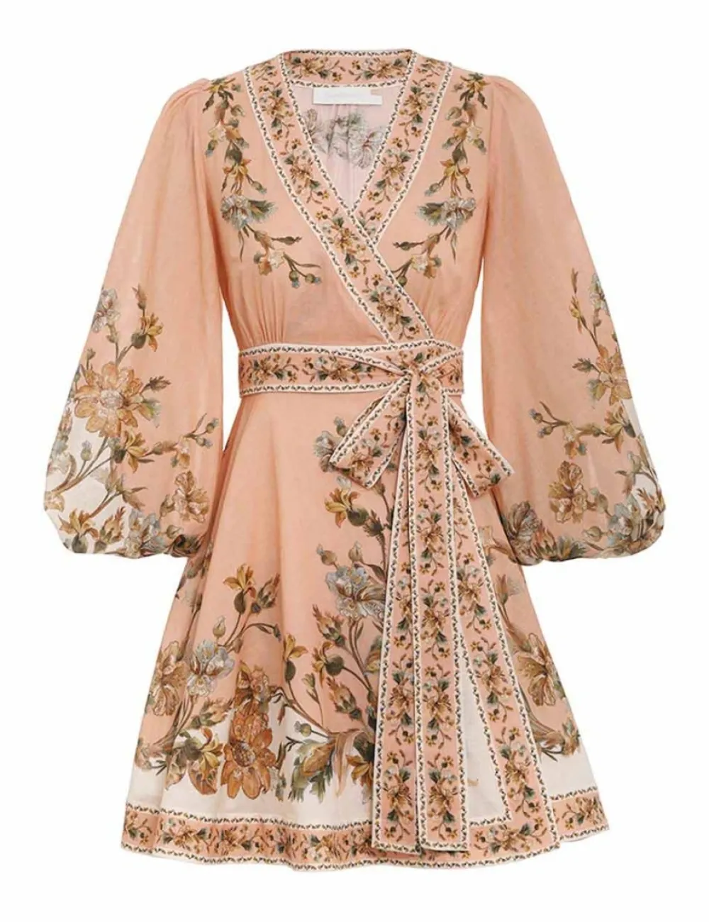 ZIMMERMANN Chintz Wrap Mini Dress-Women Dresses & Coverups