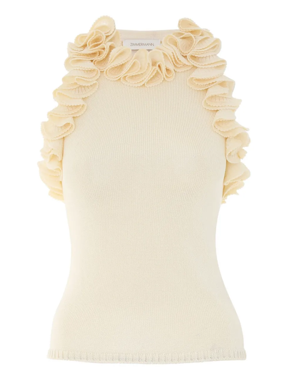 ZIMMERMANN Matchmaker Ruffle Neck Top-Women Knitwear