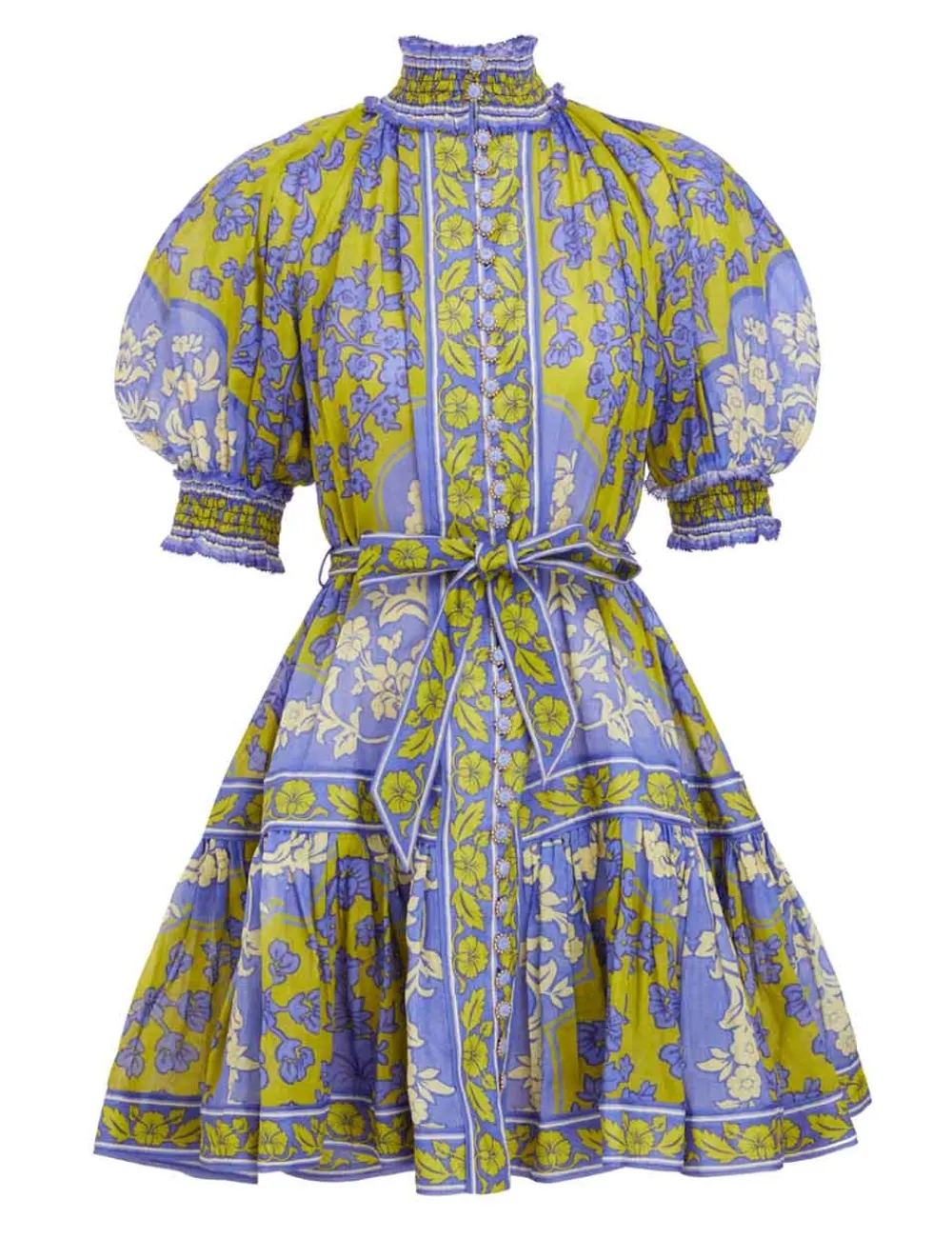 ZIMMERMANN Raie Lantern Mini Dress-Women Clothing