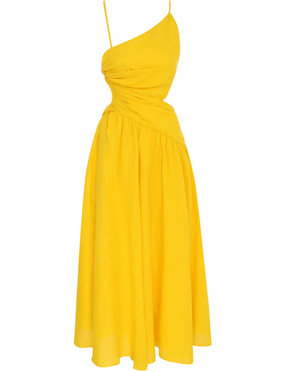 ZIMMERMANN Ginger Asymmetric Midi Dress-Women Clothing