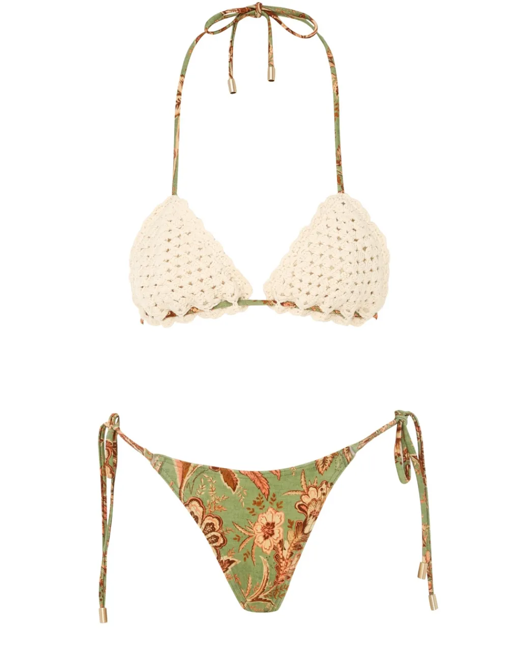 ZIMMERMANN Junie Chevron Crochet Bikini-Women Bikinis