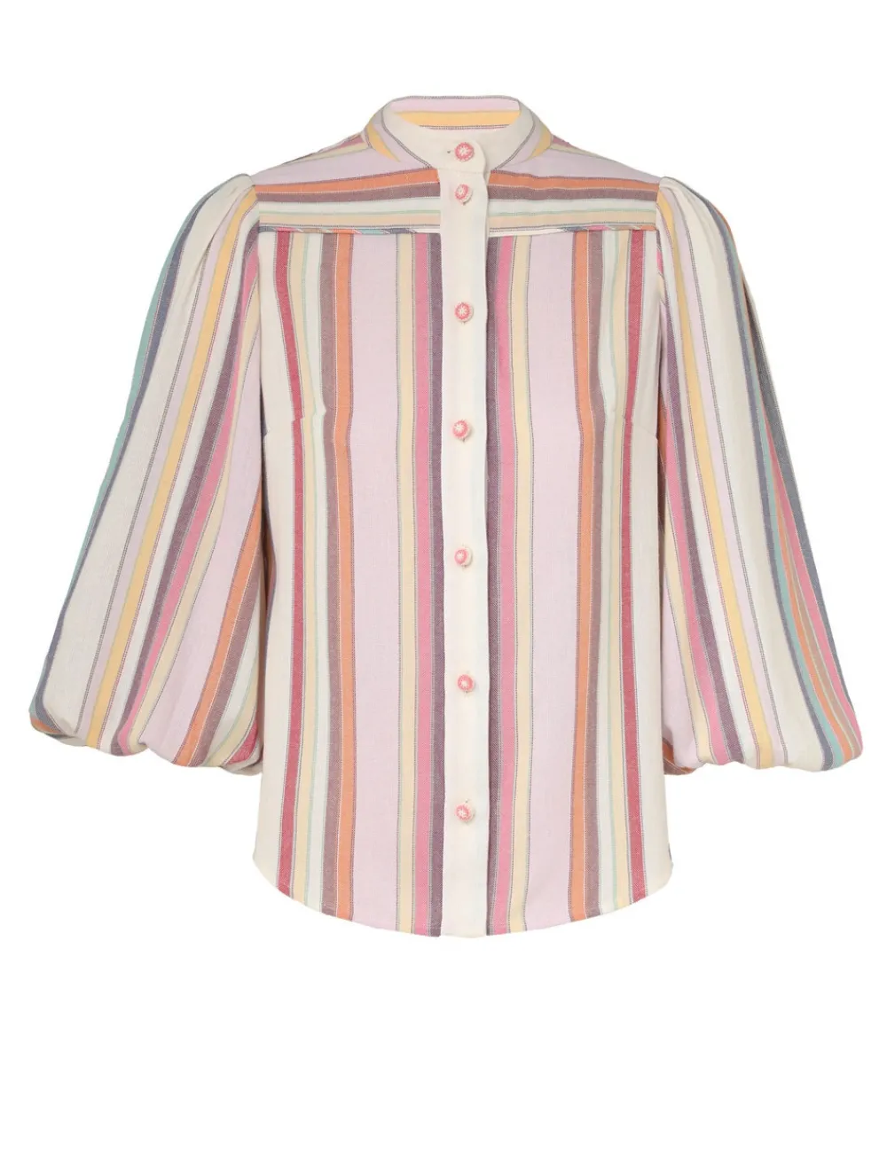 ZIMMERMANN Lexi Blouson Stripe Shirt-Women Tops
