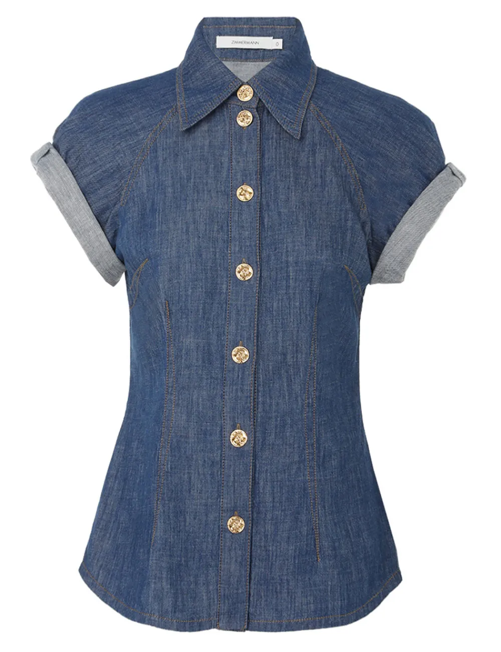 ZIMMERMANN Matchmaker Denim Blouse-Women Clothing