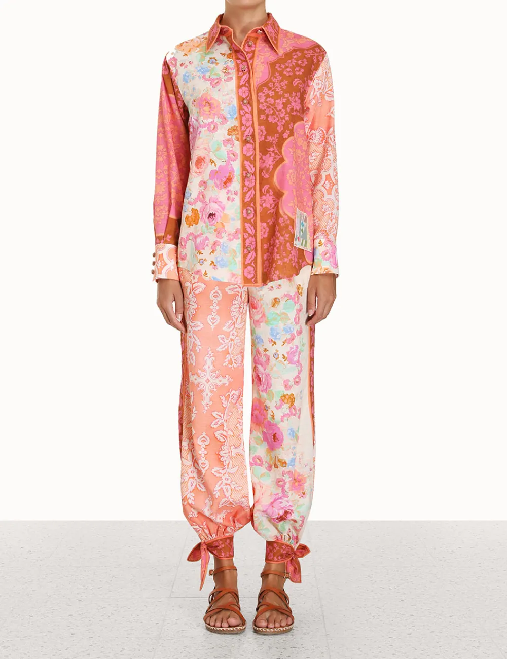 ZIMMERMANN Raie Spliced Body Shirt-Women Clothing