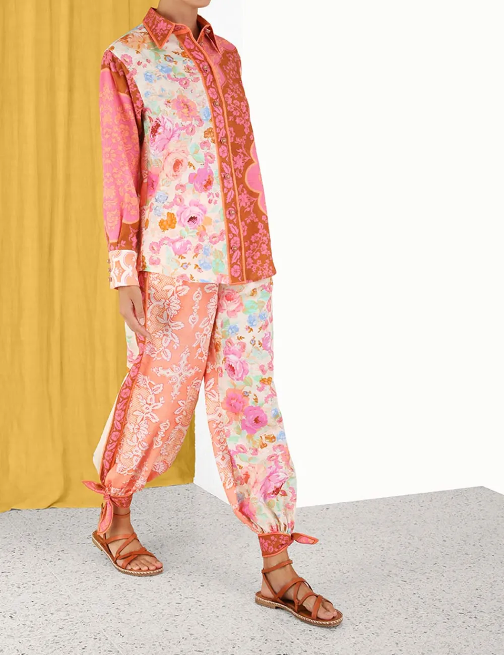 ZIMMERMANN Raie Spliced Body Shirt-Women Clothing