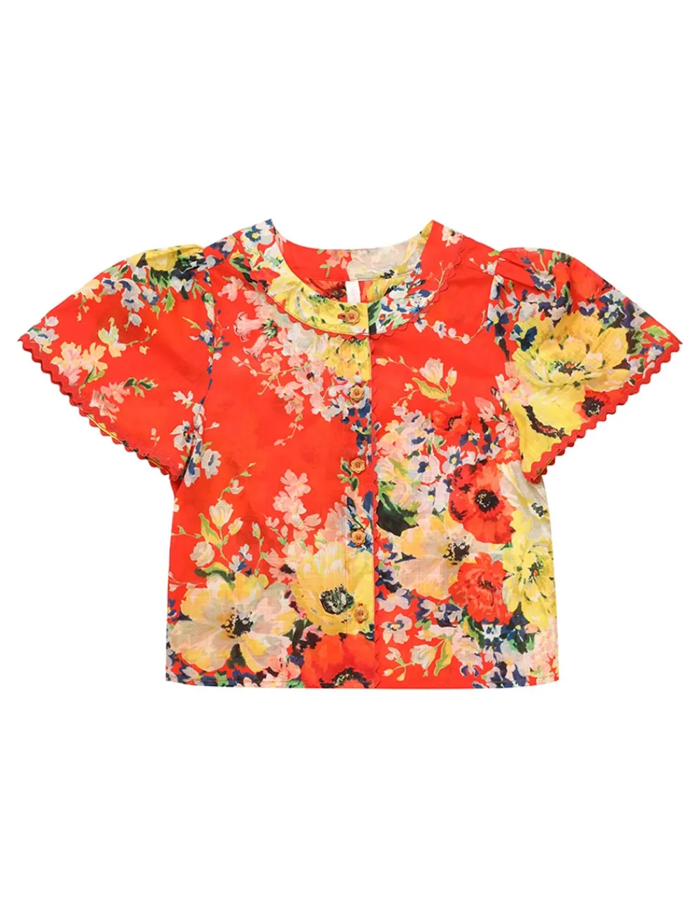 ZIMMERMANN Alight Flutter Sleeve Top-Women Clothing