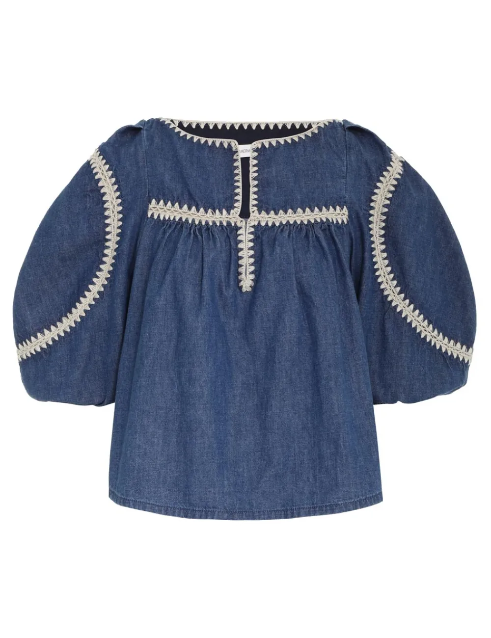 ZIMMERMANN Chintz Denim Smock Top-Women Clothing