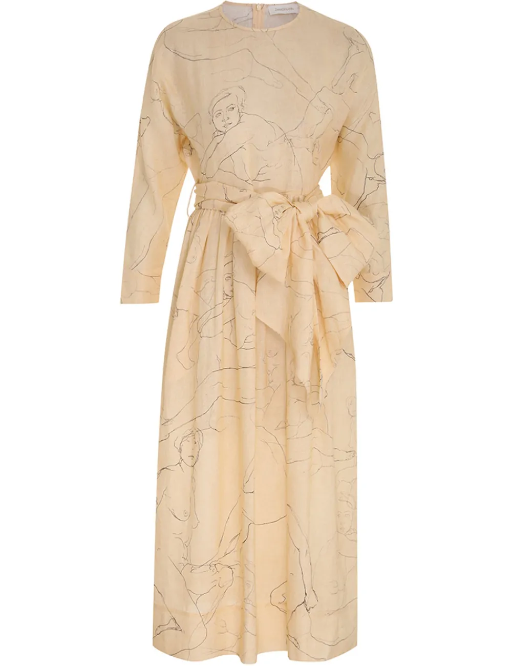 ZIMMERMANN Luminosity Tie Midi Dress-Women Clothing