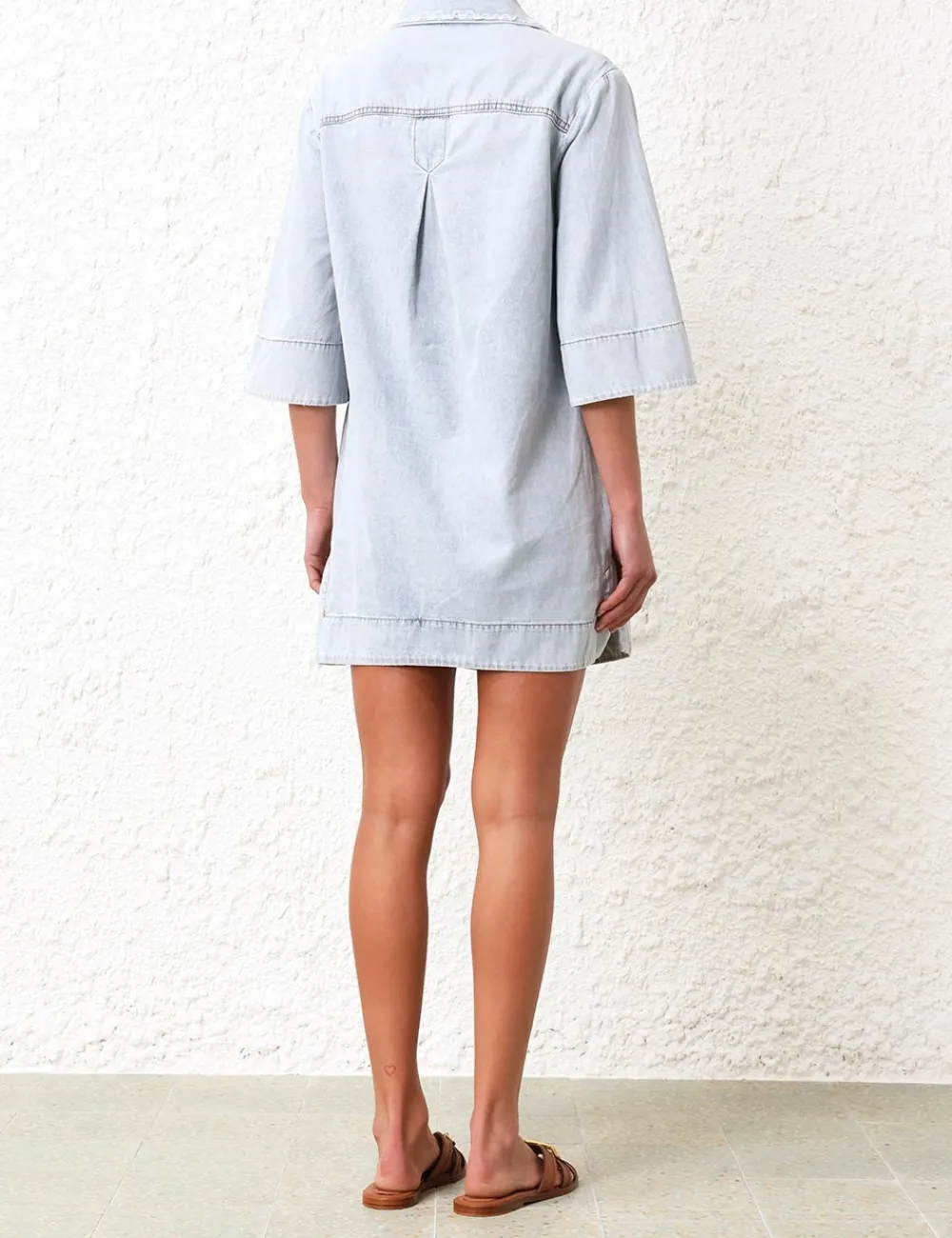 ZIMMERMANN August Denim Tunic Dress-Women Clothing