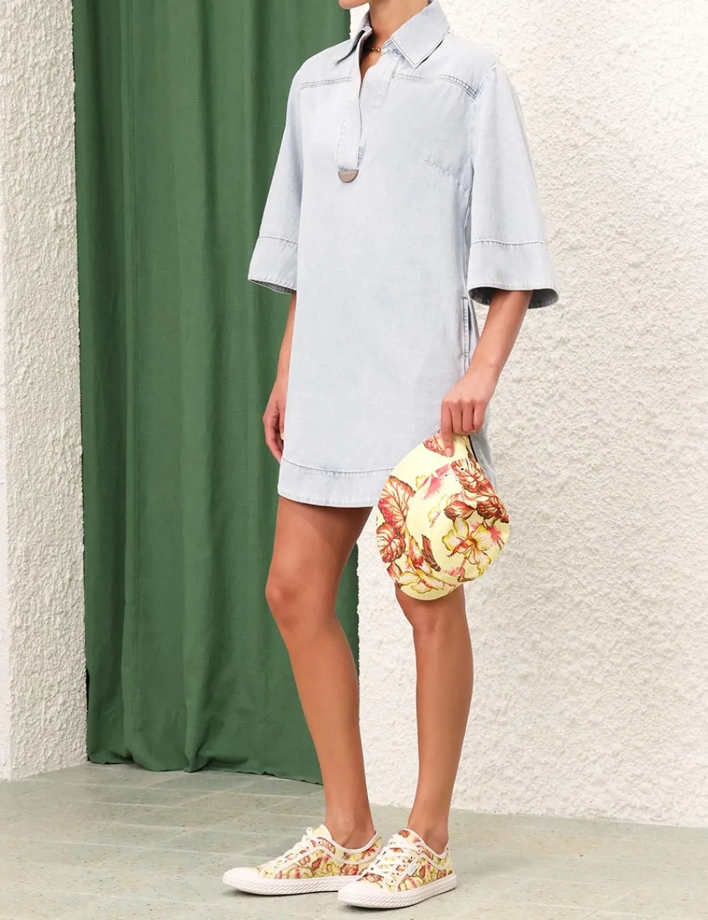 ZIMMERMANN August Denim Tunic Dress-Women Clothing