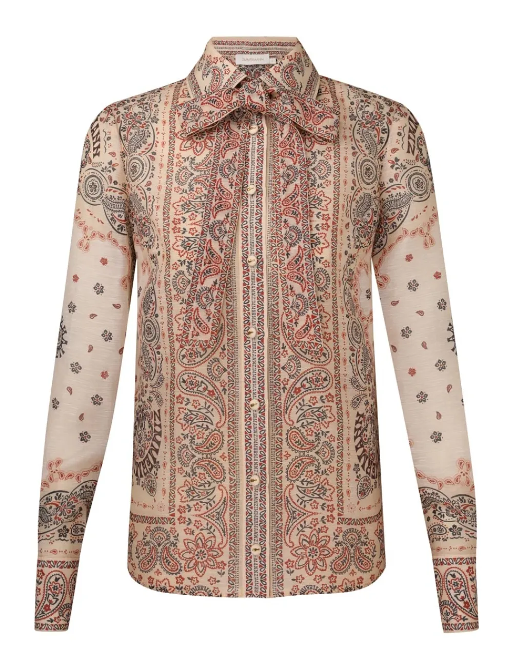 ZIMMERMANN Matchmaker Tie Neck Blouse-Women Tops