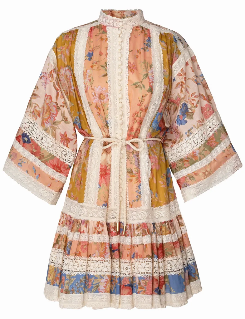 ZIMMERMANN August Lace Trimmed Mini Dress-Women Dresses & Coverups