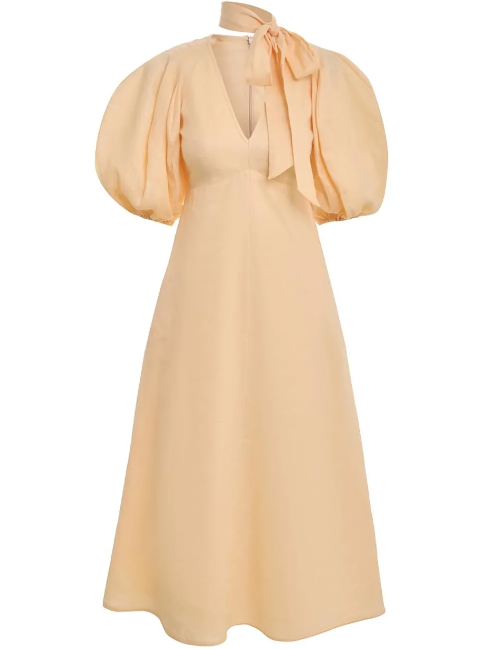 ZIMMERMANN Tie Neck Midi Dress-Women Clothing