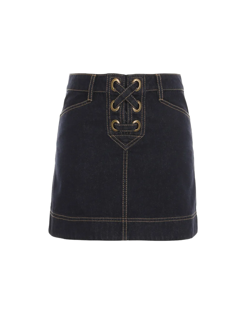 ZIMMERMANN Devi Lace Up Skirt-Women Denim