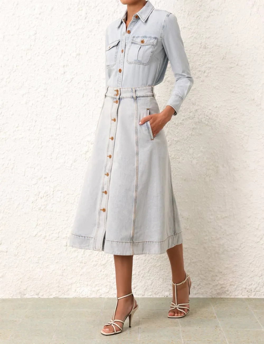 ZIMMERMANN August Denim Body Shirt-Women Denim