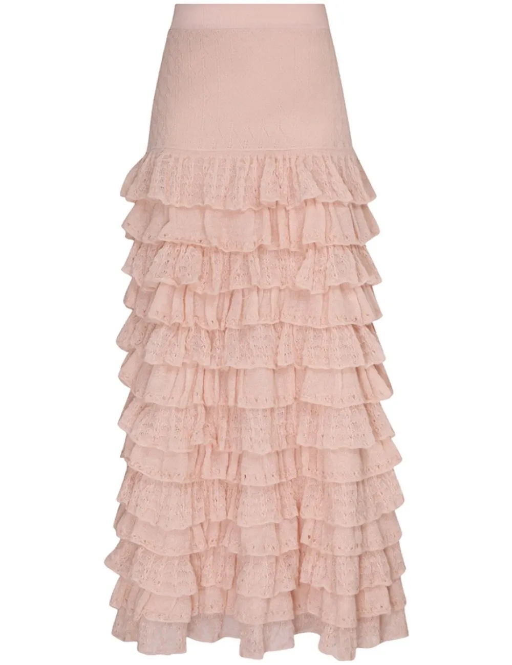 ZIMMERMANN Luminosity Lace Frill Skirt-Women Clothing