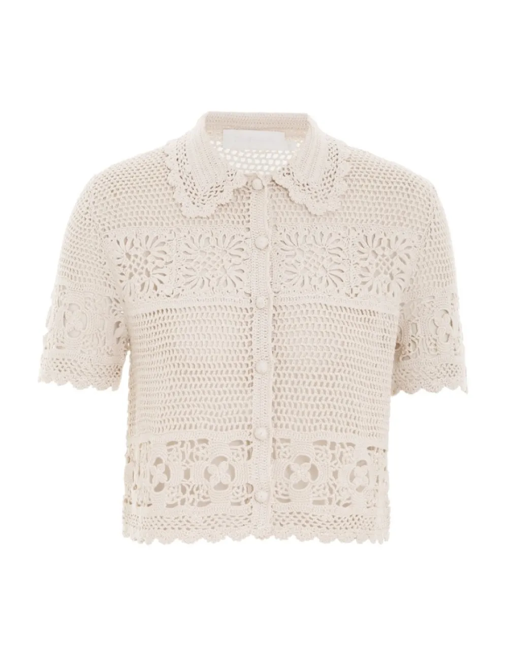 ZIMMERMANN Chintz Hand Crochet Shirt-Women Knitwear