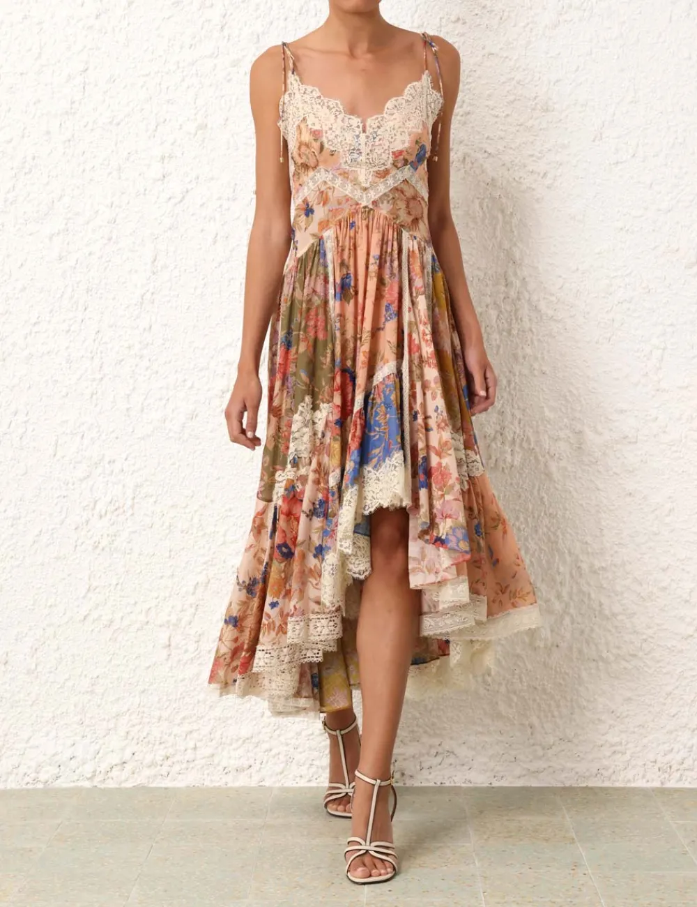 ZIMMERMANN August Asymmetric Slip Dress-Women Clothing