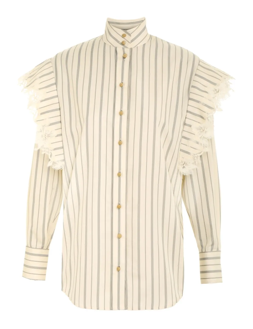 ZIMMERMANN Sensory Lace Stripe Shirt-Women Luminosity