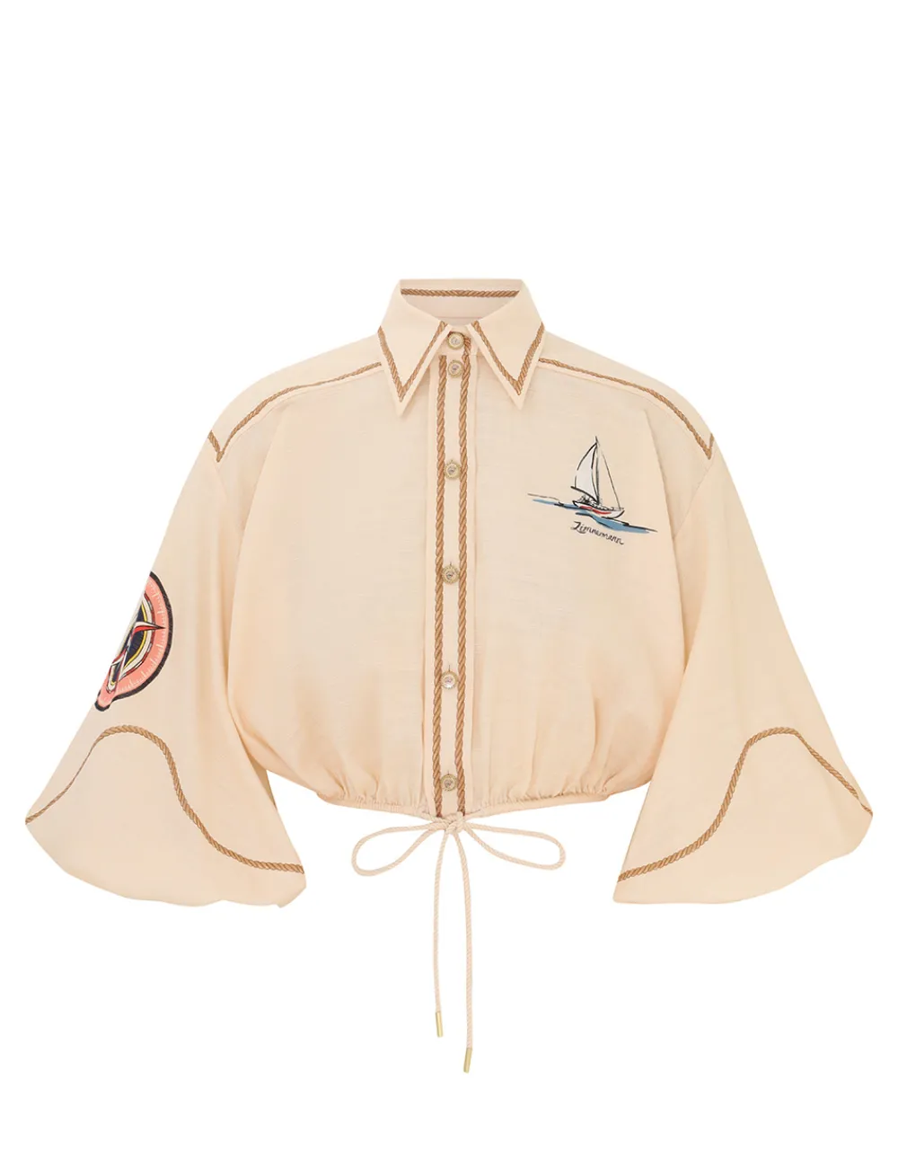 ZIMMERMANN Alight Draw Waist Shirt-Women Tops