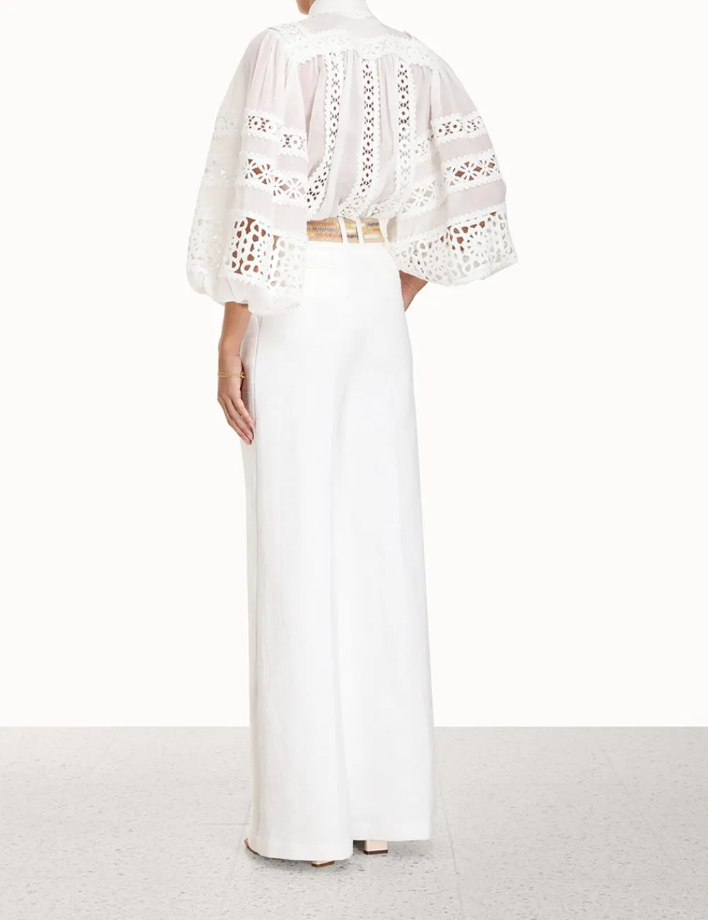 ZIMMERMANN Devi Spliced Billow Blouse-Women Tops