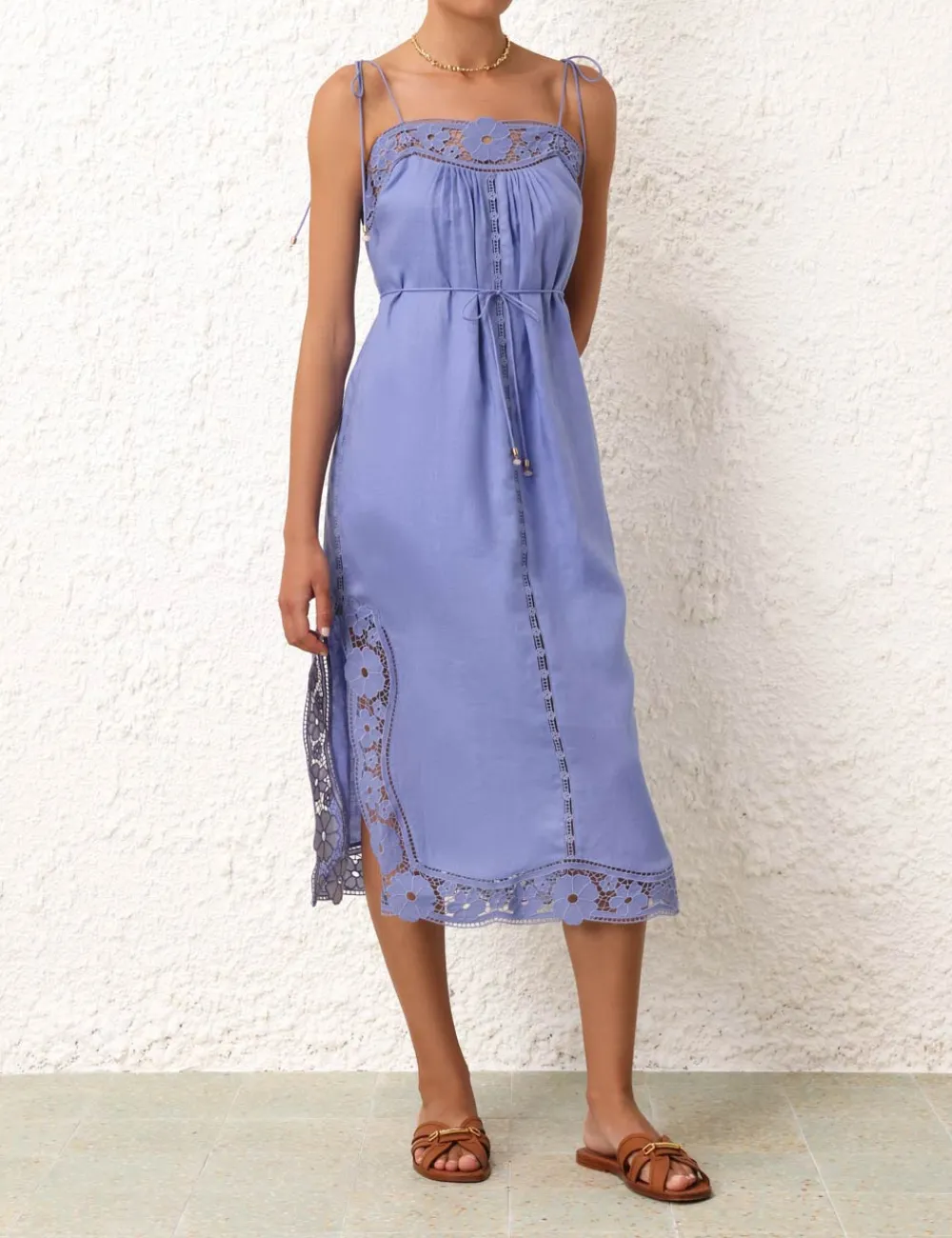ZIMMERMANN August Broderie Slip Dress-Women Dresses & Coverups